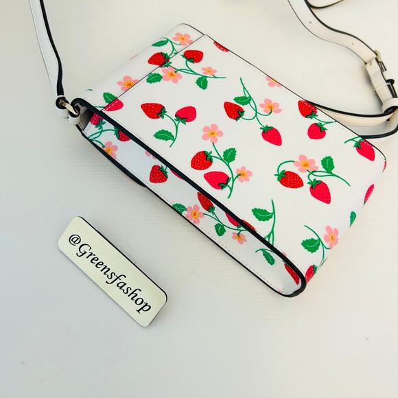 Kate Spade Purse Strawberry Vine North South Phone Crossbody - Picture 5 of 10